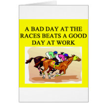 a funny horse player racing joke greeting card