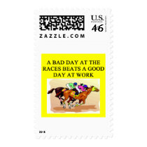 a funny horse player racing joke postage