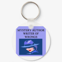 a funny mystery writer joke keychains