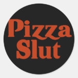 A funny parody round sticker