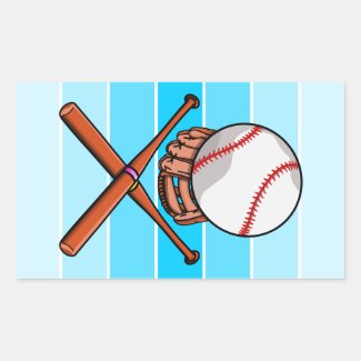 A funny softball or Baseball Cartoon Rectangular Sticker