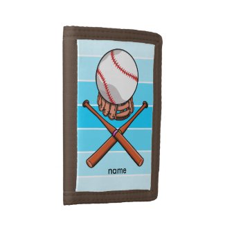 A funny softball or Baseball Cartoon Trifold Wallet