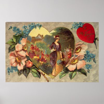 A Garden of Flowers Valentine Poster by vintageamerican