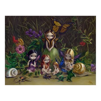 A Gathering of Faeries gothic fairy Art Print print