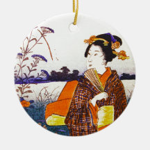 A Geisha By the Water Christmas Tree Ornament