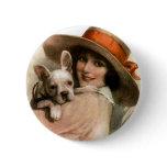 A Girl and Her Dog Buttons