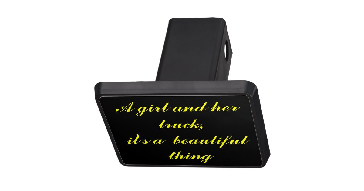 A Girl And Her Truck Beautiful Tow Hitch Cover Zazzle 