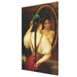 A girl at the mirror, 1848 canvas print