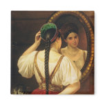 A girl at the mirror, 1848 fridge magnets
