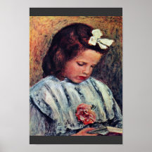 A Girl Reading By Pierre-Auguste Renoir Print