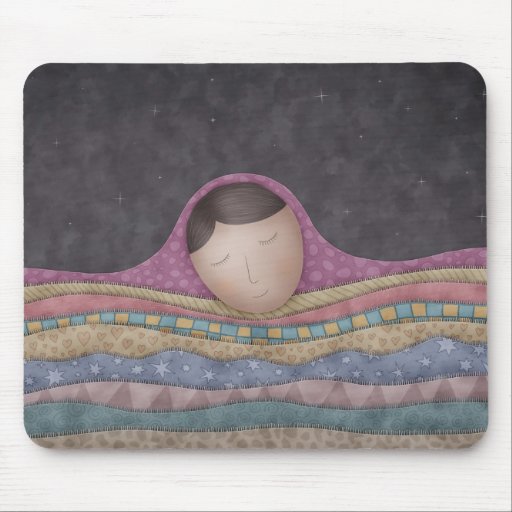 A Girl Under A Thousand Blankets Mouse Pads