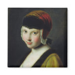 A girl with a black mask magnet