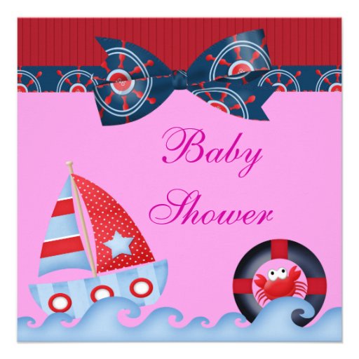 A Girls Sea Life Baby Shower Announcements