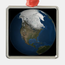 A global view over North America Christmas Ornament