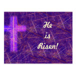 A Glowing Cross on Modern Texture Easter Theme postcards