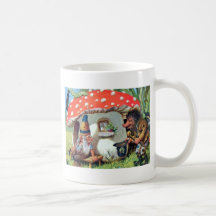 A Gnome Living in a Mushroom Cottage Coffee Mugs