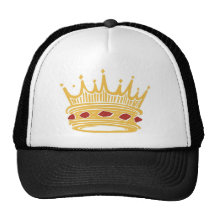 A Golden King's Crown With Jewels Trucker Hats