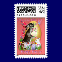 A Good Three Bunny Easter Postage stamps