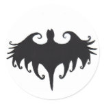 a gothic bat round sticker