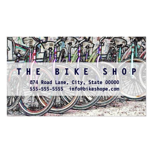 A great bike design business card template (front side)
