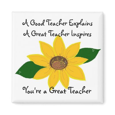 A Great Teacher Sunflower Design Magnets by seashell2