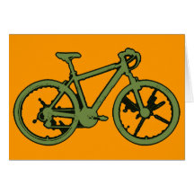 a green bicycle greeting card