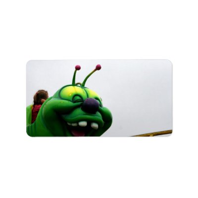 A green caterpillar goofy fair ride image personalized address labels by SusansZooCrew