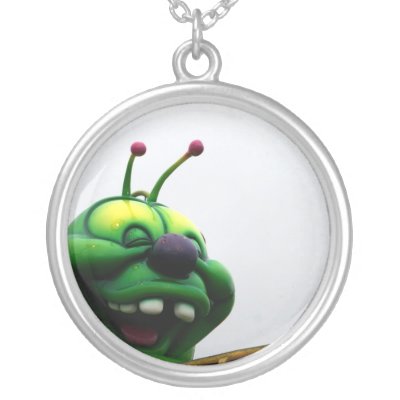 A green caterpillar goofy fair ride image personalized necklace by SusansZooCrew