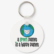 A Green Planet is a Happy Planet keychains by GardenObsessions A Green Planet is a Happy Planet keychains