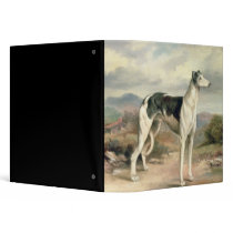 A Greyhound in a hilly landscape 3 Ring Binders