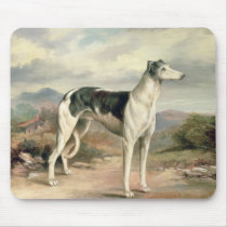A Greyhound in a hilly landscape Mousepads