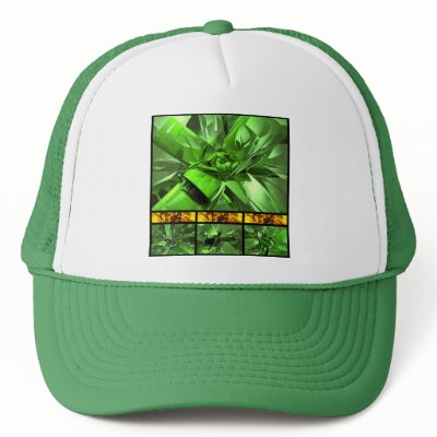 A Grid of Green Mesh Hats by fivestars