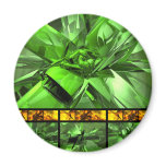 A Grid of Green Fridge Magnet