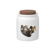 A Group of Rams Candy Dishes