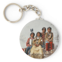 A group of  Ute Children 1899 Keychain