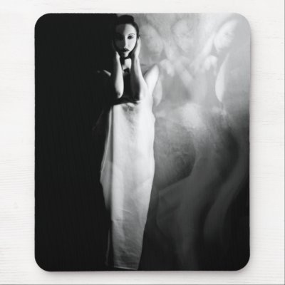 A Guilty Conscience - Self Portrait Mousepads by jaeda_dewalt_art