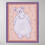A Guilty Little Hippo Poster Print