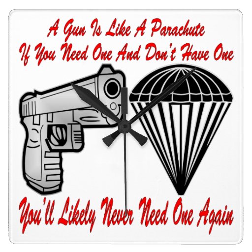 A Gun Is Like A Parachute Wallclock