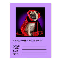 A HALLOWEEN PARTY INVITE POSTCARD