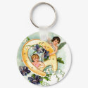 A Happy Birthday Cherub Greeting keychains by VintageHolidays A Happy Birthday Cherub Greeting keychains