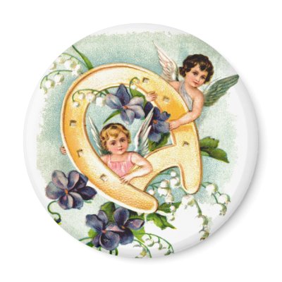 A Happy Birthday Cherub Greeting Fridge Magnets by VintageHolidays