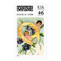 A Happy Birthday Cherub Greeting postage by VintageHolidays A Happy Birthday Cherub Greeting postage