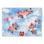 a Happy Herd of Flying Pigs CARD