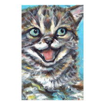 A happy kitten custom stationery