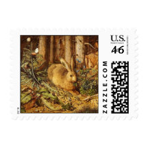 A HARE IN THE FOREST POSTAGE STAMP
