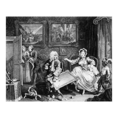 A Harlot's Progress, plate II, Quarrels Poster by bridgemanart