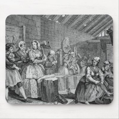 A Harlot's Progress, plate IV Mousepads by bridgemanart