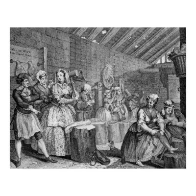 A Harlot's Progress, plate IV Posters by bridgemanart