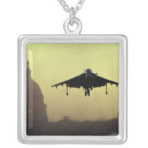 A Harrier jet landing on the Mall at dawn with Custom Jewelry