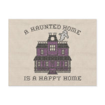 A Haunted Home is a Happy Home Cross Stich postcards by opheliasart A Haunted Home is a Happy Home Cross Stich postcards